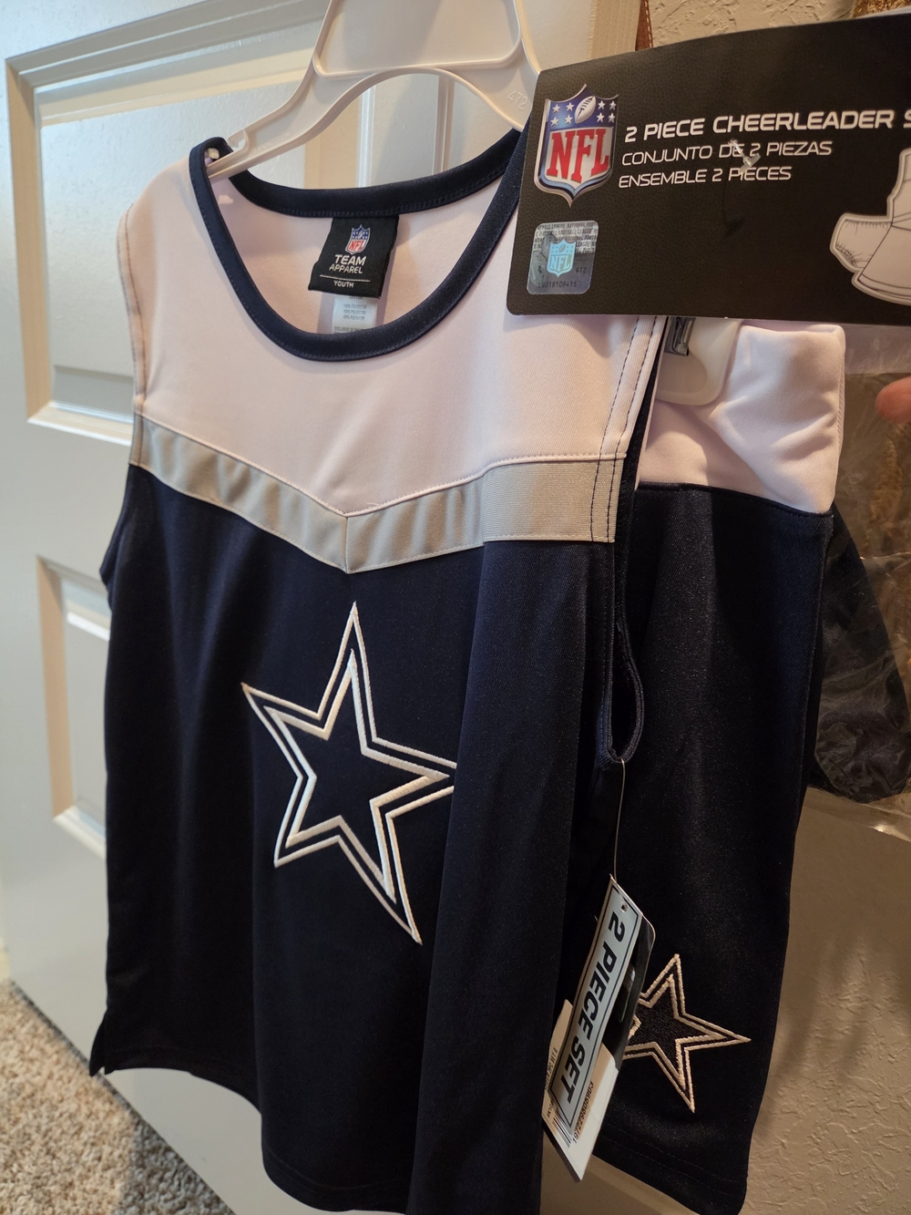 NFL Dallas Cowboys Kids Navy and White Cheerleader Pajama Set